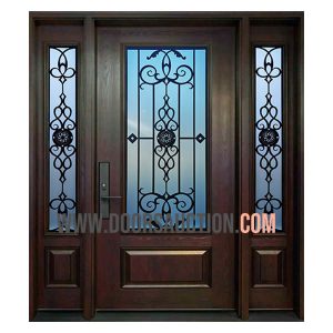 Single door two sidelites fiberglass oak Gotico 3 Quarter Dark Walnut Toronto