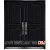 Steel Double Door with 2 Sidelites 2 panel Planked Camber Top Black Toronto