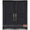 Steel Double Door with 2 Sidelites 2 panel Planked Camber Top Dark Gray Richmond Hill