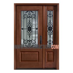 Mahogany Fiberglass Single door one sidelite GOTICO Wood Stained Toronto