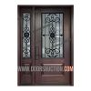 Oak Fiberglass Single door one sidelite GOTICO Red Stained Mississauga