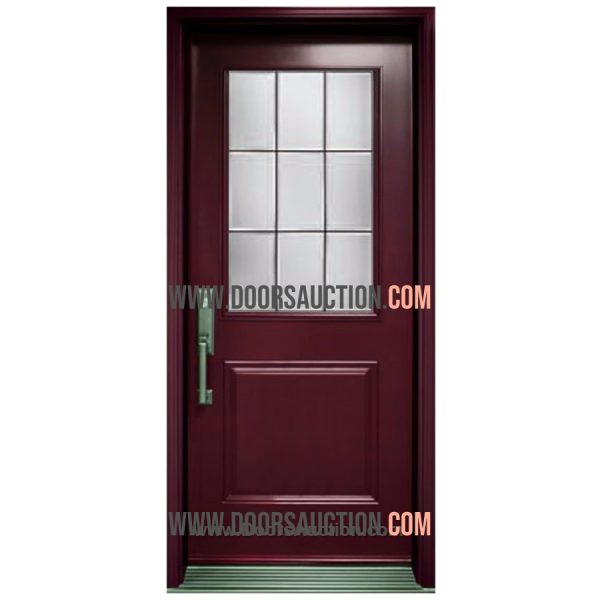 Single Steel Door- Lite Listral- Half Red