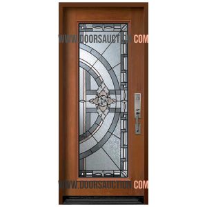 Fiberglass single Door Midland Wood stained