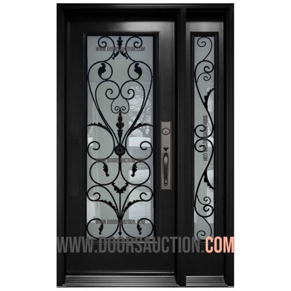 Steel Single Door One Sidelite Miliano Black Richmond Hill