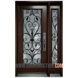 Steel Single Door One Sidelite Miliano Dark Brown Toronto