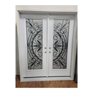 Steel Double Door white door full glass for sale