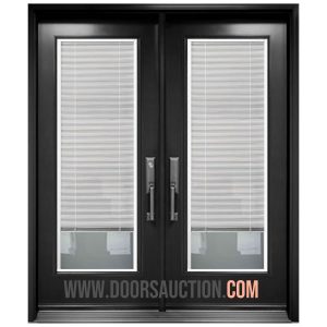 Patio Double Door with mini Blinds Black Toronto