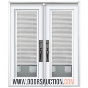 Patio Double Door with mini Blinds White Mississauga