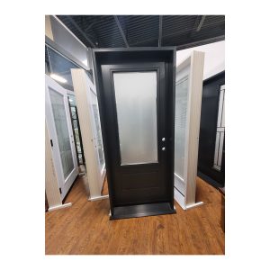 Single Steel Door with Clear Edge glass Iron Ore - Toronto